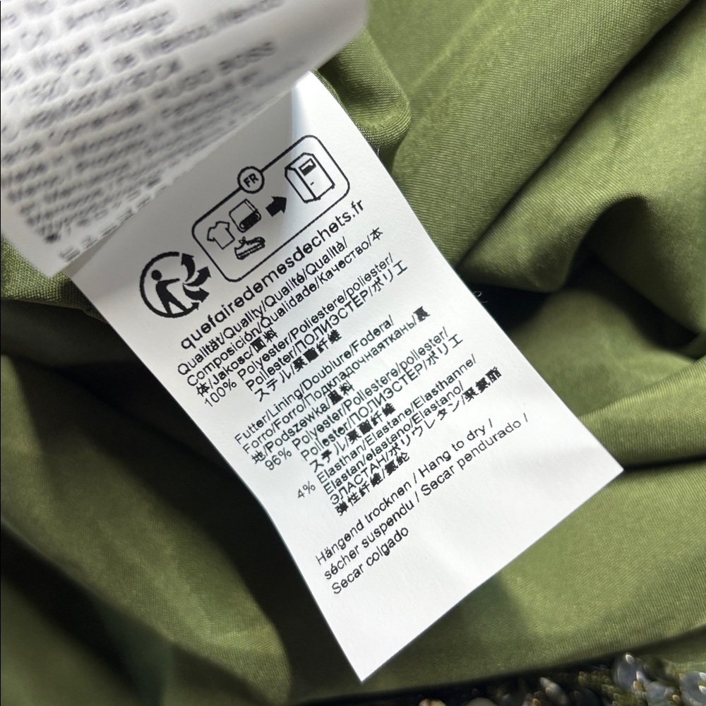 HUGO Boss  Black and Silver GREEN Ombre SEQUENCE  BACK ZIP UP lined SKIRT XL - Picture 6 of 9